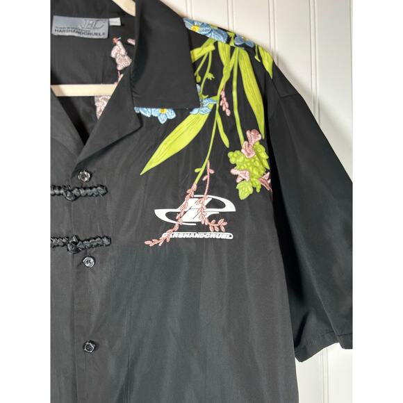 Harsh And Cruel Button Up short sleeve men’s dress shirt embroidered car racing - Picture 8 of 13